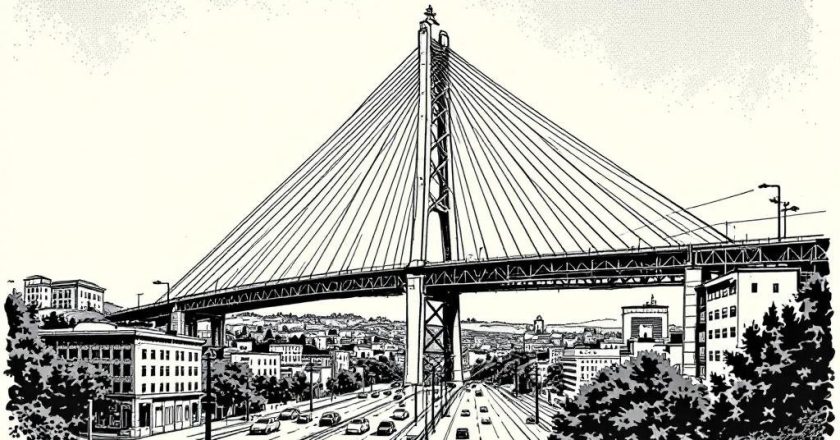 Início das obras do viaduto estaiado no Paço Municipal de São Bernardo do Campo